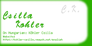 csilla kohler business card