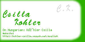 csilla kohler business card